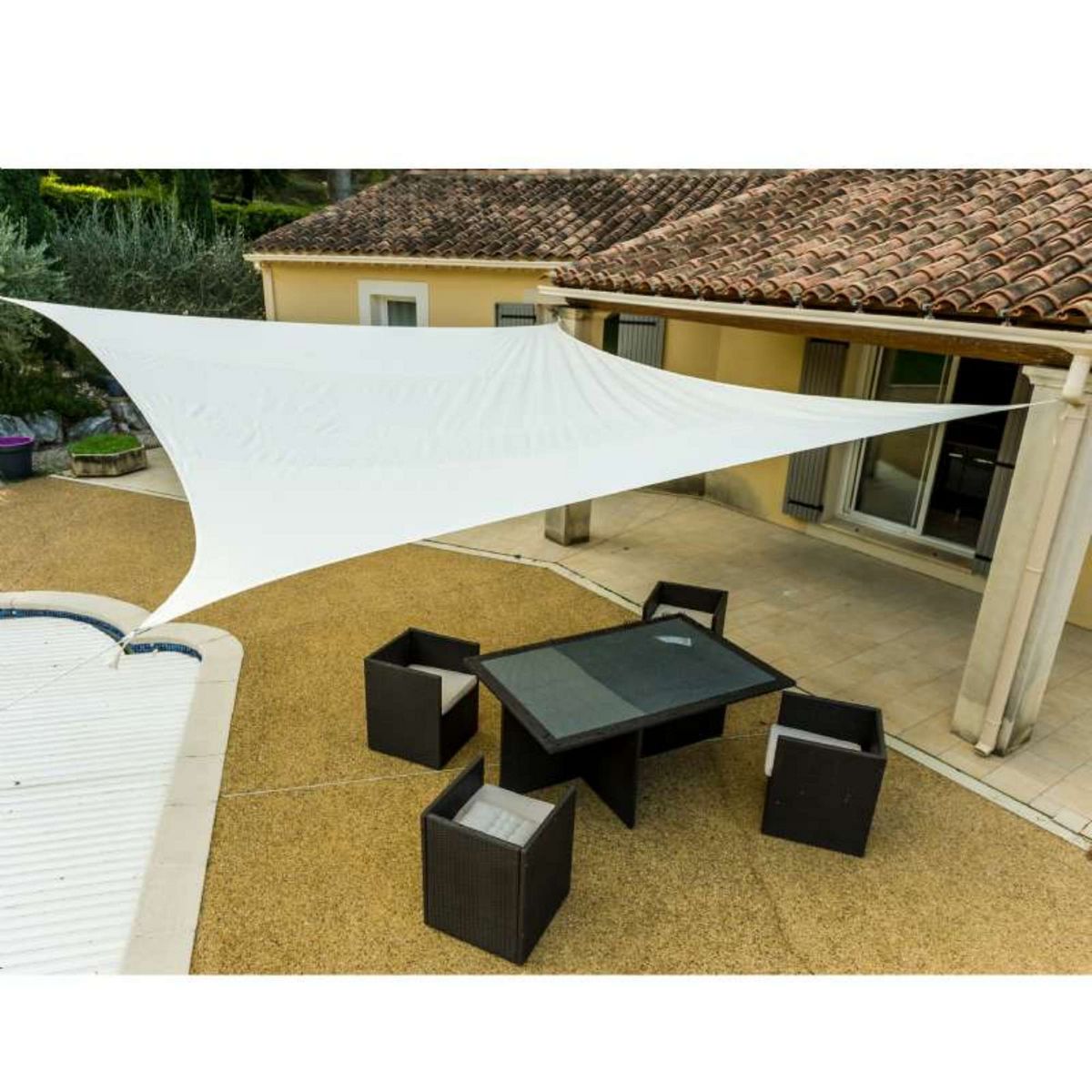  Voile d'ombrage crème Werkapro 5 x 5 m