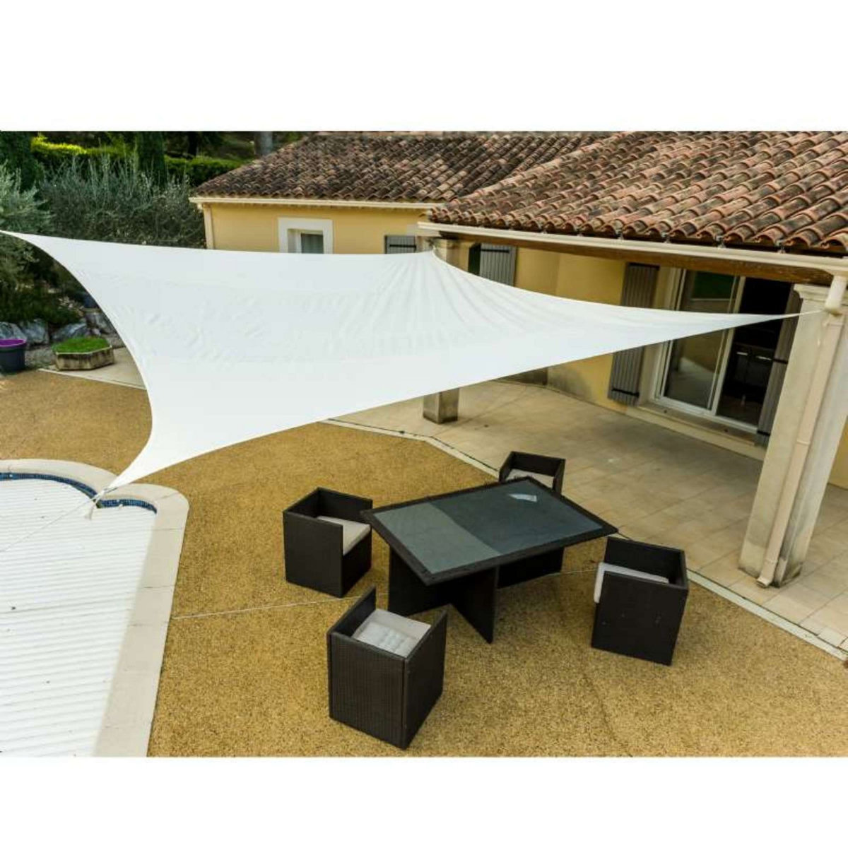  Voile d'ombrage crème Werkapro 5 x 5 m
