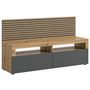 Voir la diapositive 1 : BEST MOBILIER Brentford - meuble tv - effet bois et gris - 2 portes - 160 cm