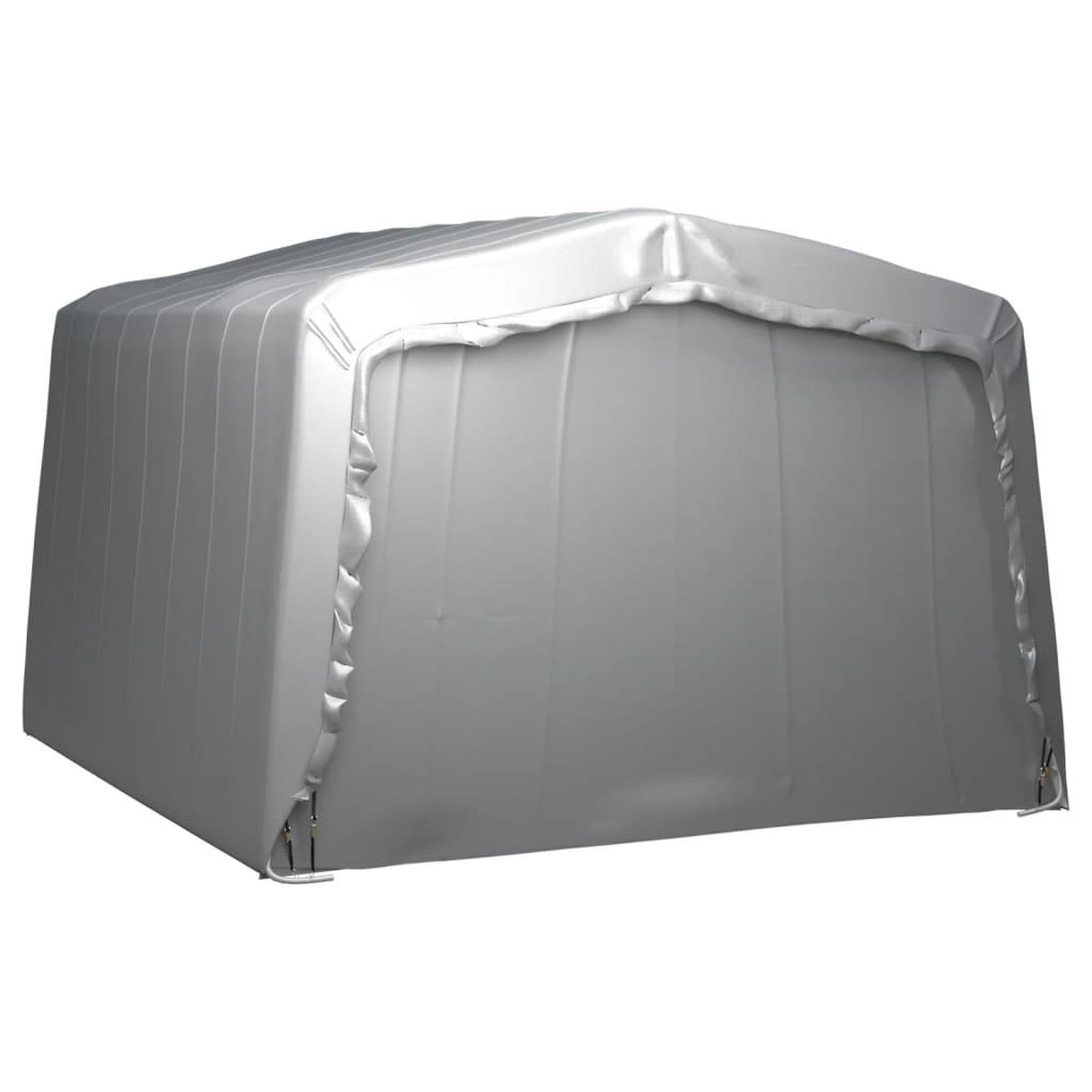 Voir la diapositive 4 : VIDAXL Tente de rangement 370x370 cm Acier Gris