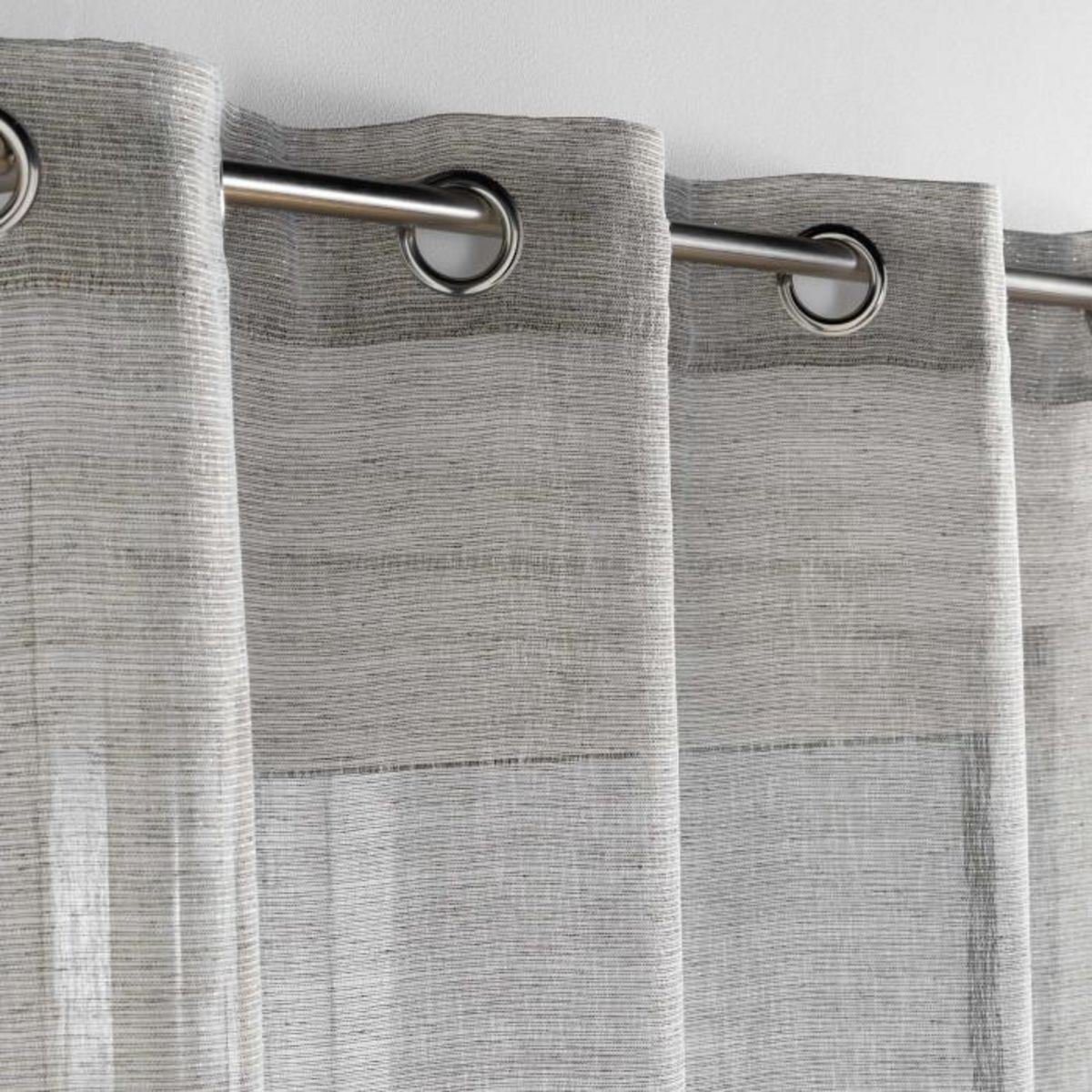 Paris Prix Rideau Voilage à Œillets  Sunline  140x240cm Anthracite & Or