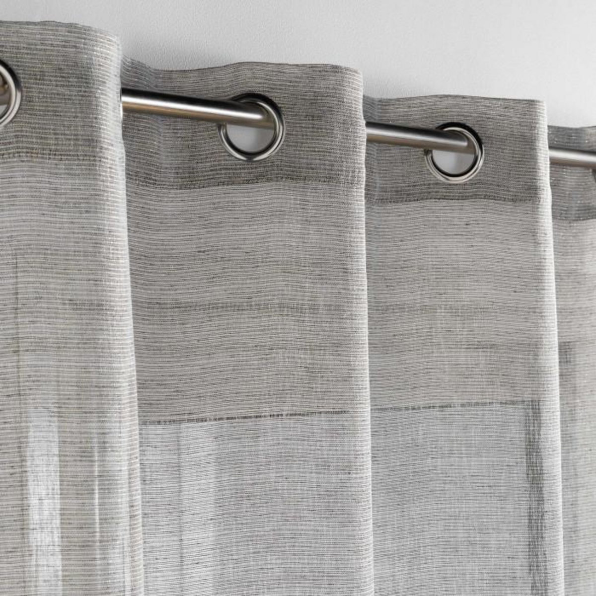 Paris Prix Rideau Voilage à Œillets  Sunline  140x240cm Anthracite & Or