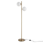 HOMCOM Lampadaire design néo-rétro 2 boules max. 40 W métal doré
