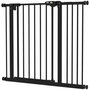Voir la diapositive 1 : PAWHUT Barrière de sécurité chien - porte double verrouillage - L.94 cm max. - sans perçage - métal noir