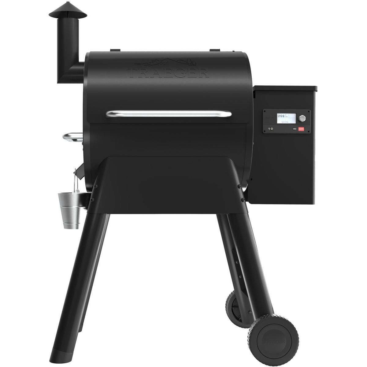 TRAEGER Barbecue pellet Pro 575 noir sur chariot, grille haute 56x18 cm, grille basse 56x48 cm