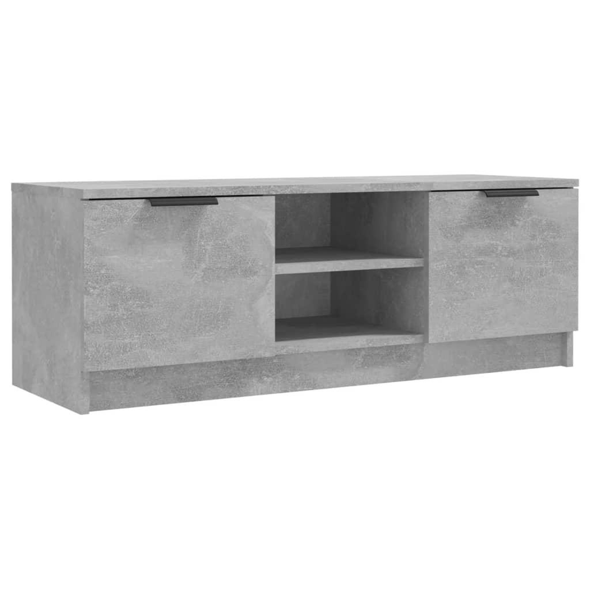 Voir la diapositive 2 : VIDAXL Meuble TV Gris beton 102x35x36,5 cm Bois d'ingenierie