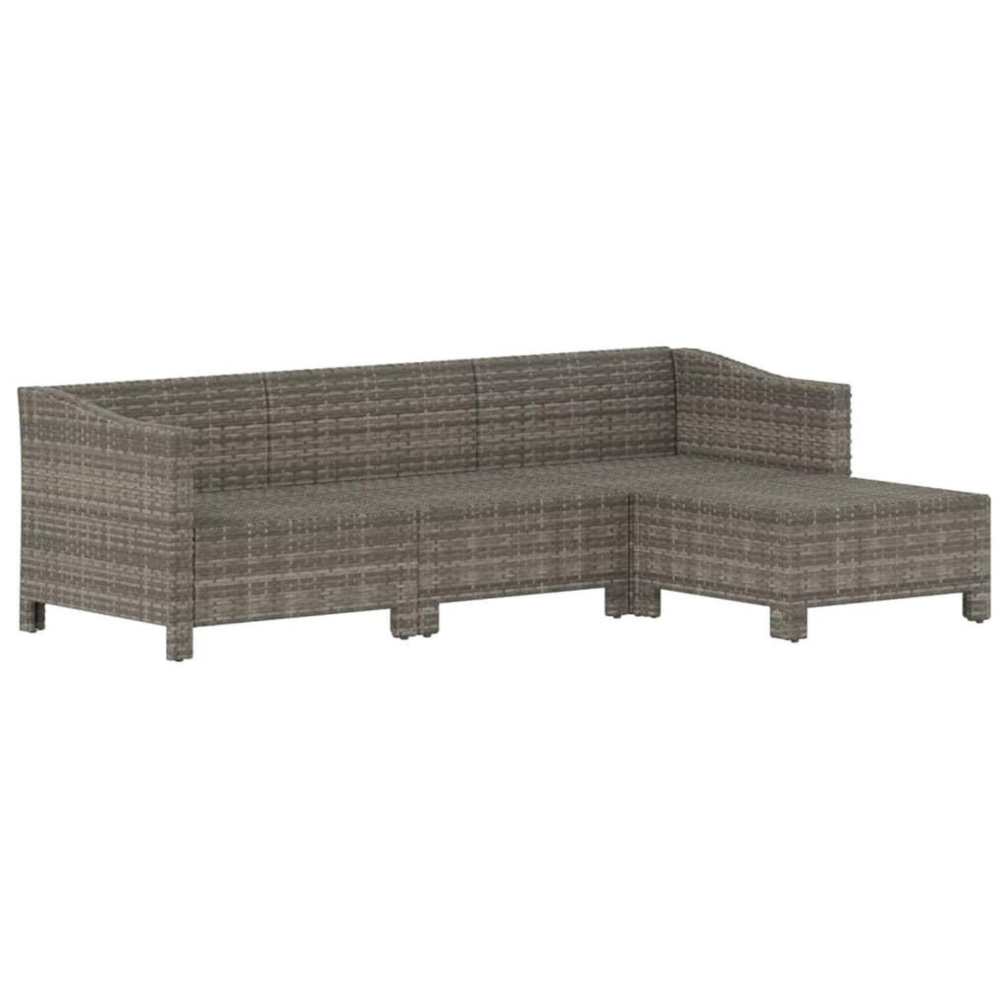 Voir la diapositive 4 : VIDAXL Salon de jardin 4 pcs avec coussins Gris Resine tressee
