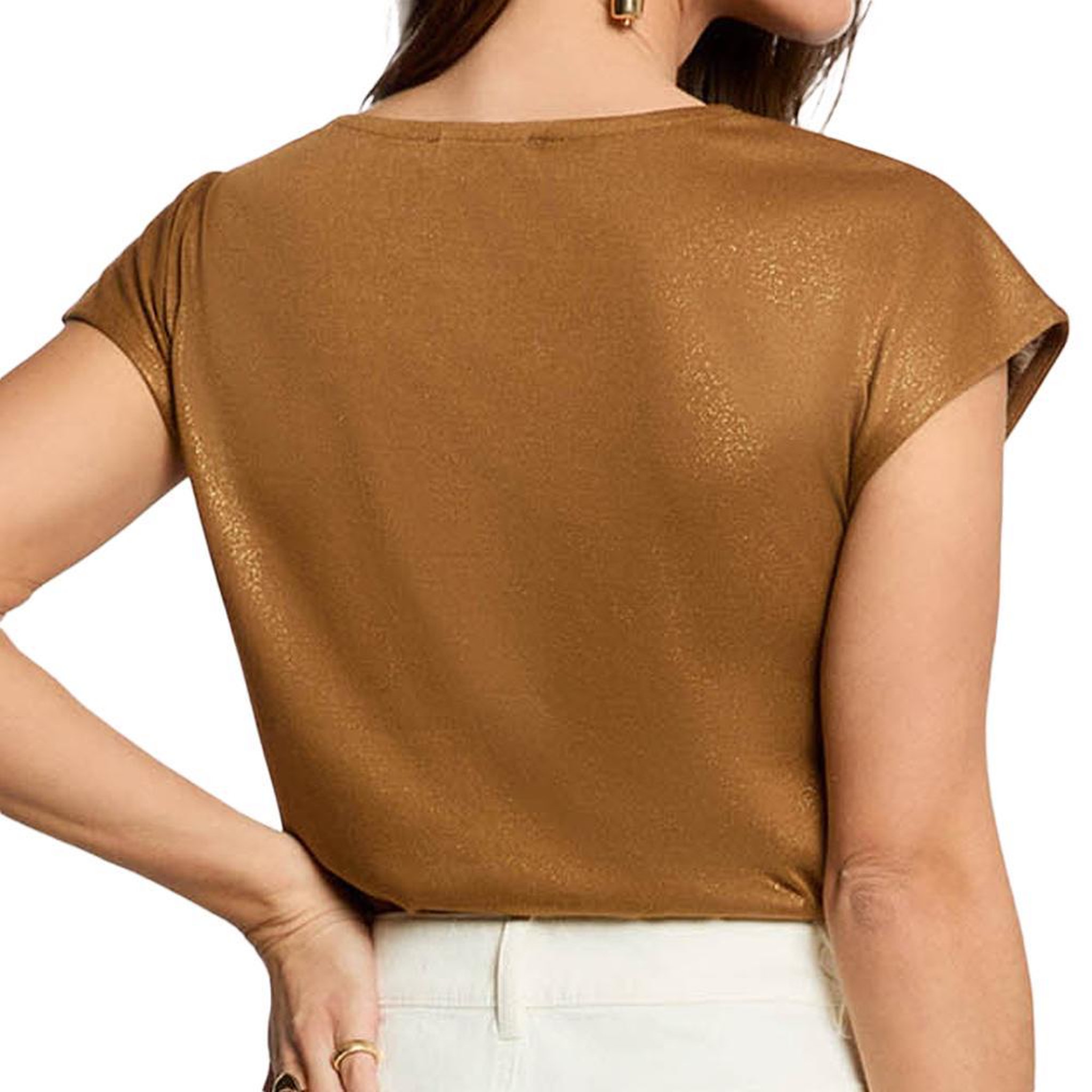 Voir la diapositive 5 : MORGAN T-shirt marron femme morgan fantaisie