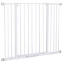 Voir la diapositive 1 : PAWHUT Barrière de sécurité longueur réglable dim. 76-107l x 76H cm sans perçage métal plastique blanc