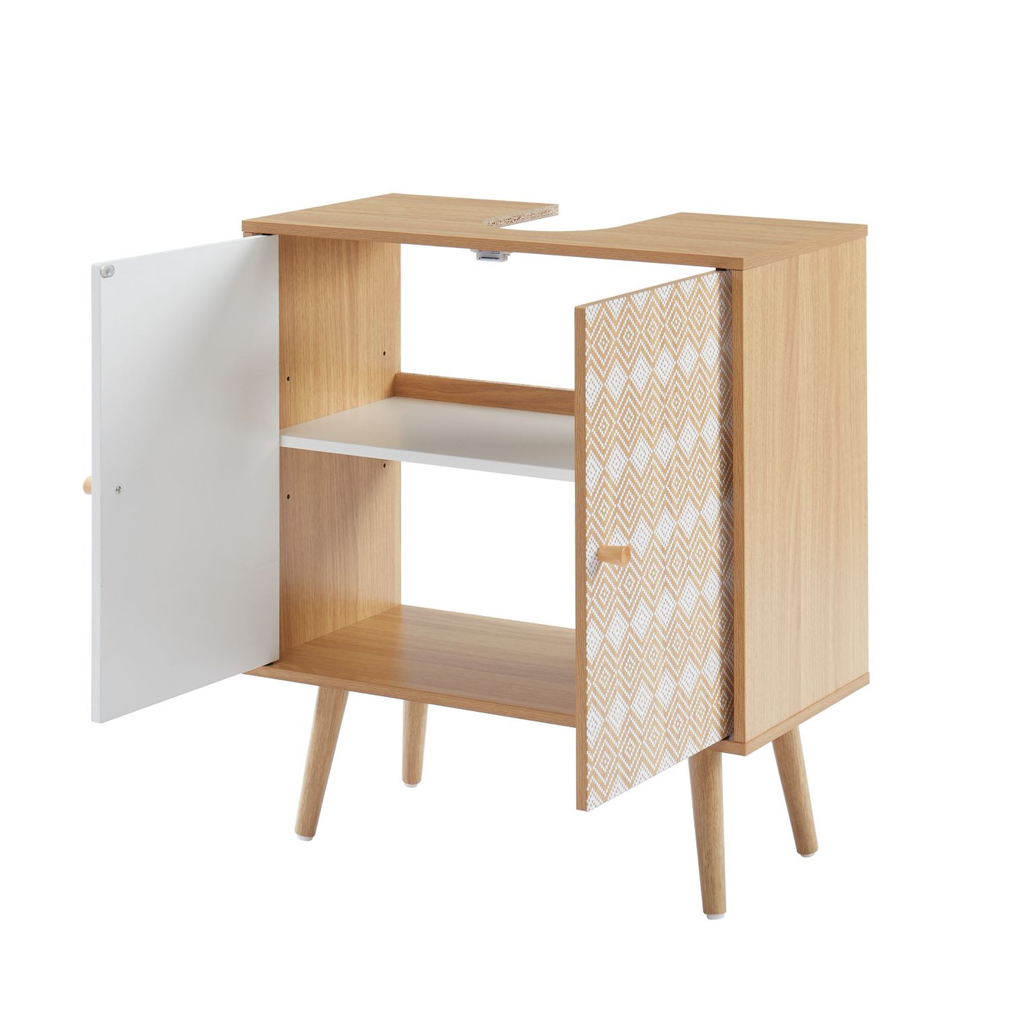 Voir la diapositive 3 : Meuble de salle de bain sous vasque L60cm LUCAS