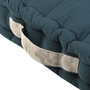 Voir la diapositive 2 : STOF Coussin de sol 45x45x10 cm Duo cobalt lin 100% coton