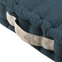 Voir la diapositive 2 : STOF Coussin de sol 45x45x10 cm Duo cobalt lin 100% coton