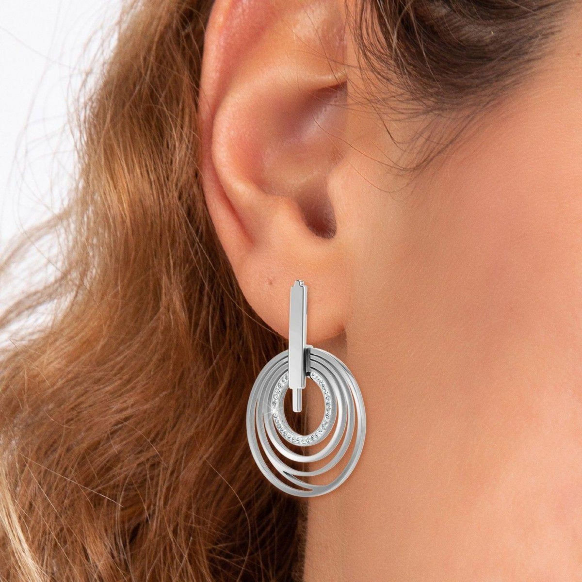 SC CRYSTAL Boucles d'oreilles SC Crystal ornées de Cristaux scintillants