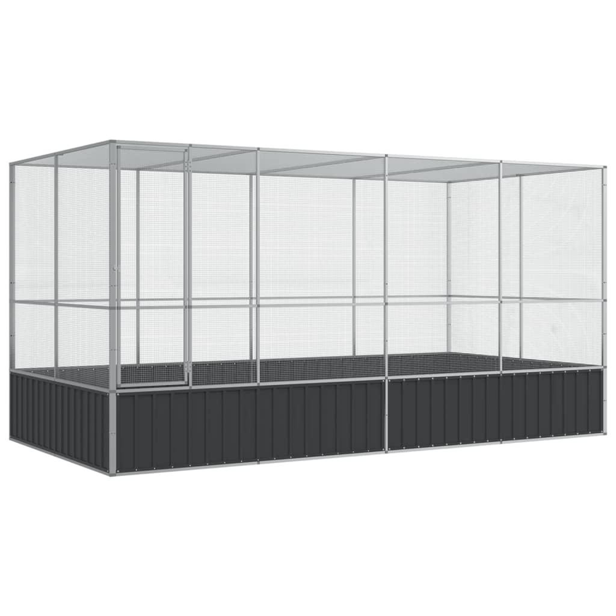 Voir la diapositive 2 : VIDAXL Voliere avec extension argente 418x207x212 cm acier