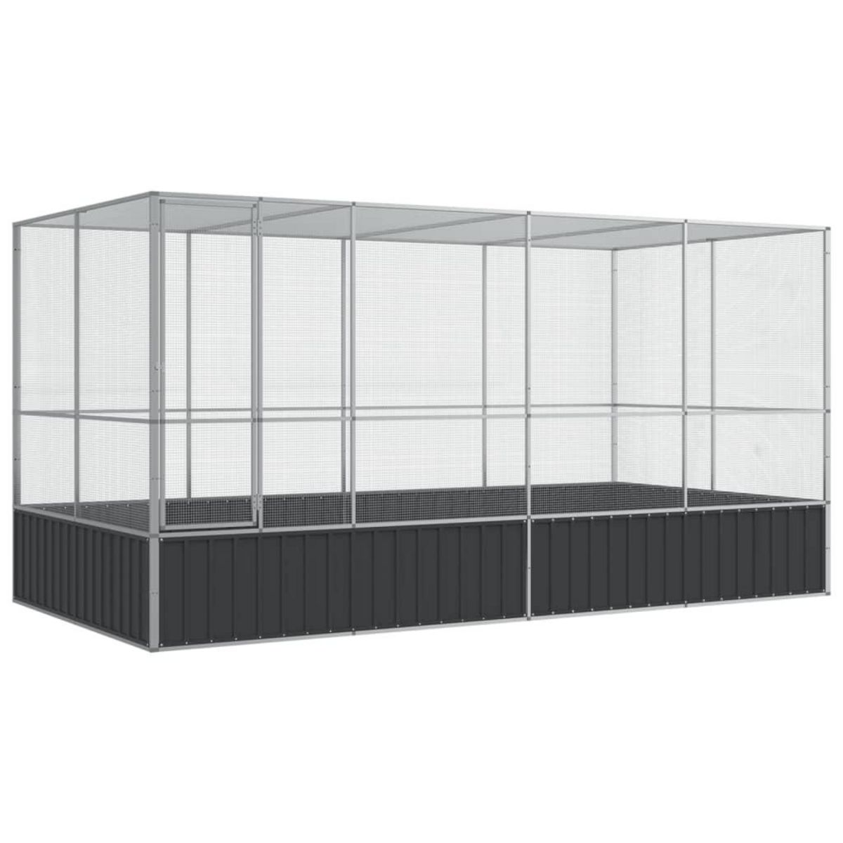 VIDAXL Voliere avec extension argente 418x207x212 cm acier