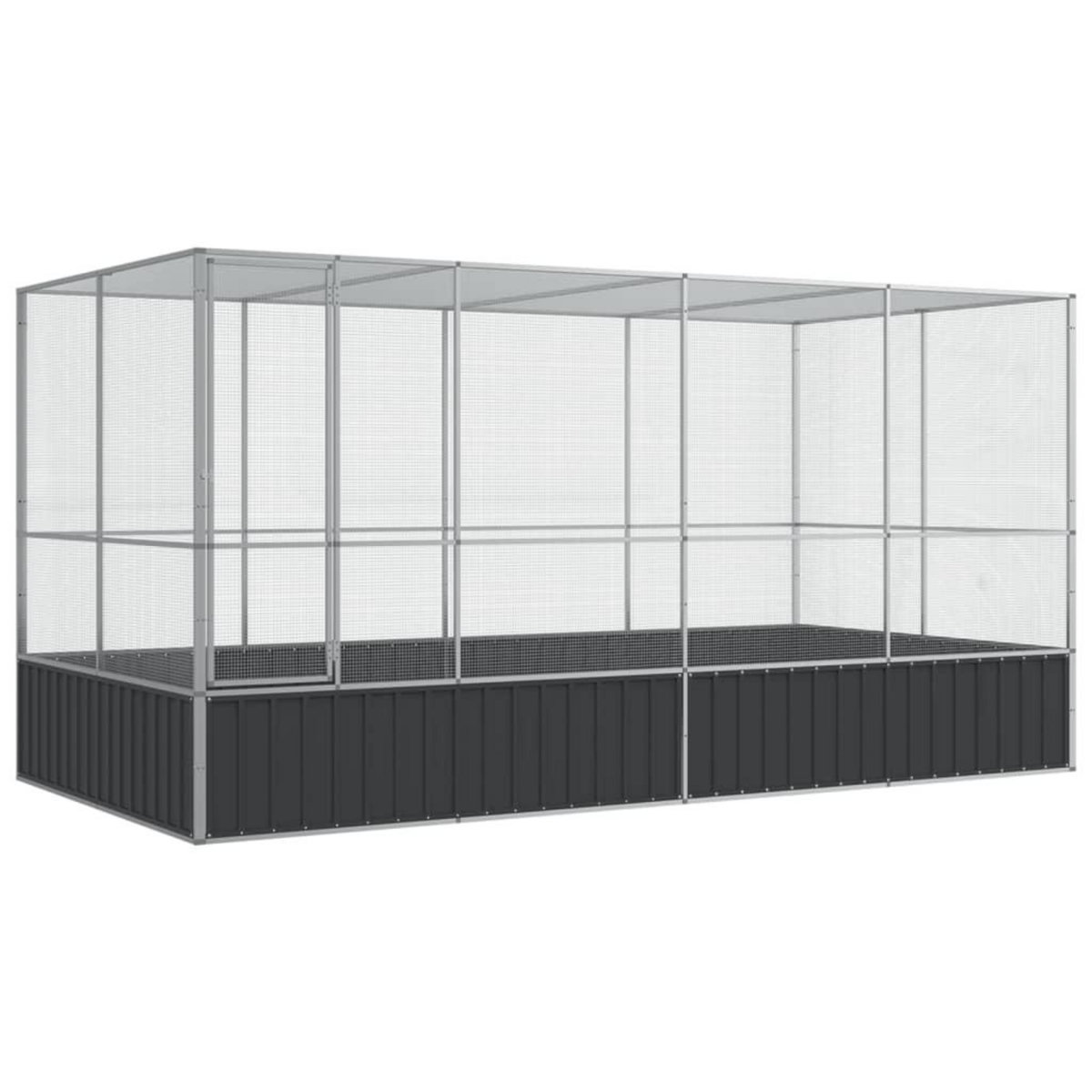VIDAXL Voliere avec extension argente 418x207x212 cm acier