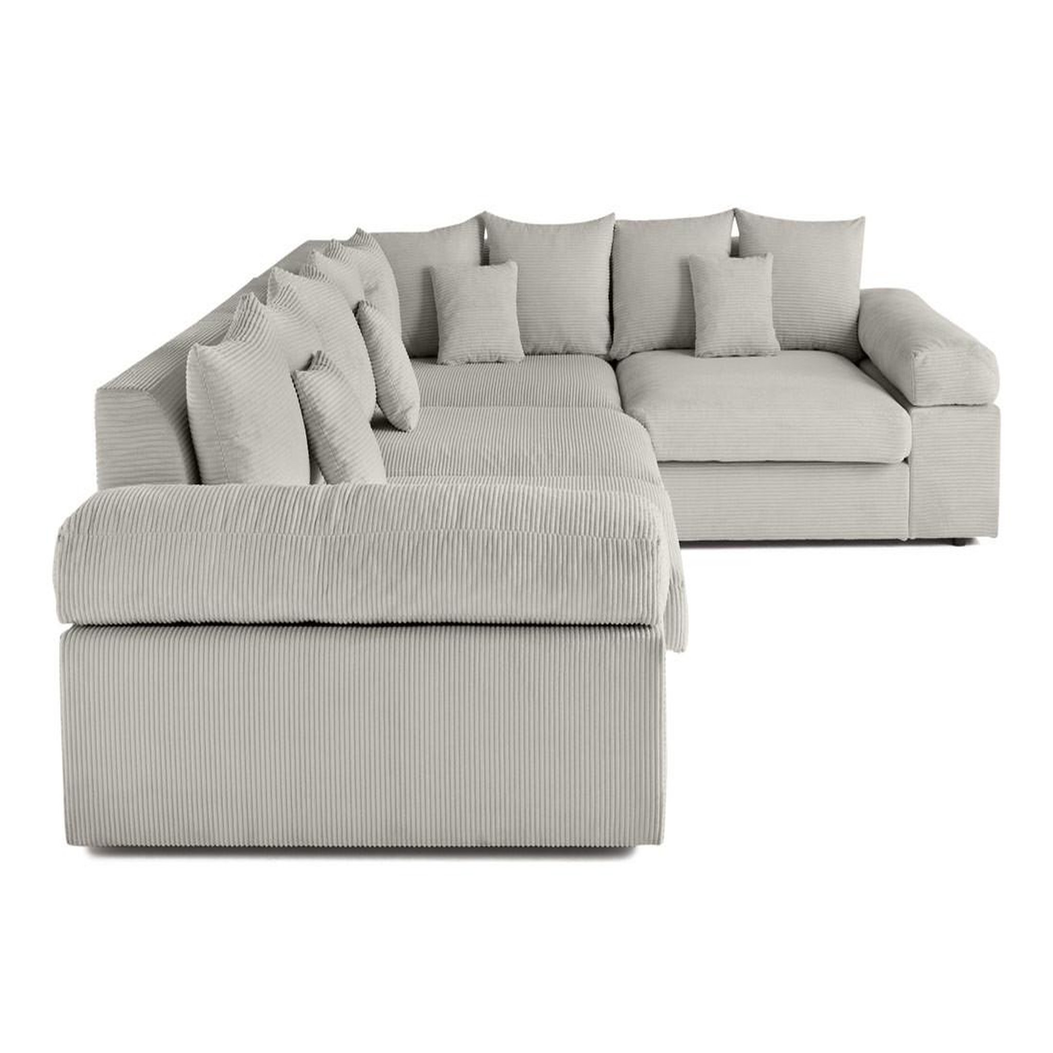 Voir la diapositive 4 : LISA DESIGN Aspen - canapé d'angle réversible 5 places - assise profonde - en velours côtelé