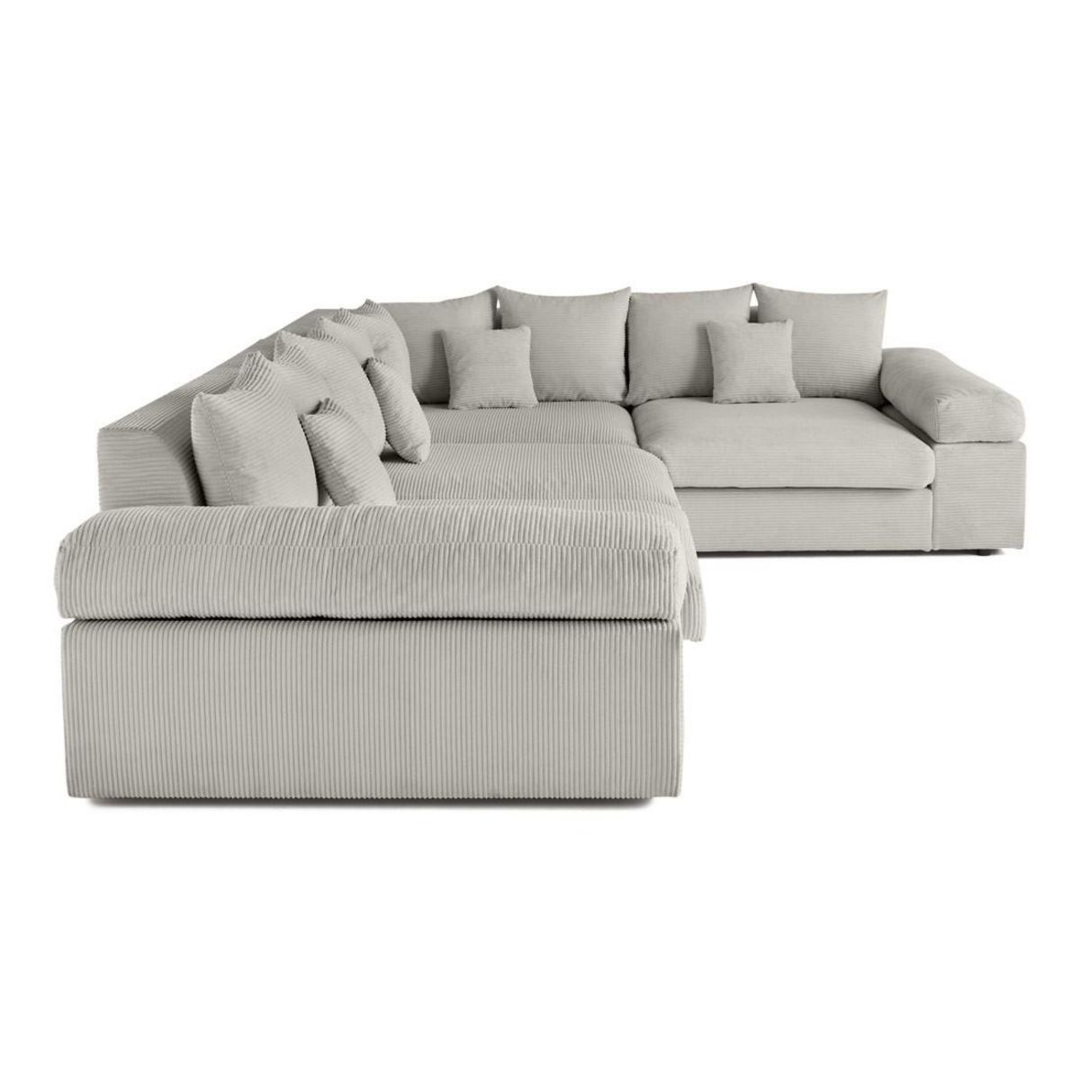 LISA DESIGN Aspen - canapé d'angle réversible 5 places - assise profonde - en velours côtelé