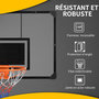 Voir la diapositive 5 : HOMCOM Panier de basketball mural - kit d'installation inclus - acier polycarbonate noir transparent