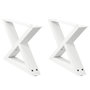 Voir la diapositive 2 : VIDAXL Pieds de table basse 2 pcs blanc 60x(30-31,3) cm acier