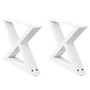 Voir la diapositive 2 : VIDAXL Pieds de table basse 2 pcs blanc 60x(30-31,3) cm acier