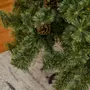 HOMCOM Sapin de Noël artificiel Ø 87 x 180H cm - 450 branches épines imitation Nordmann grand réalisme - 28 pommes de pin - métal PVC vert