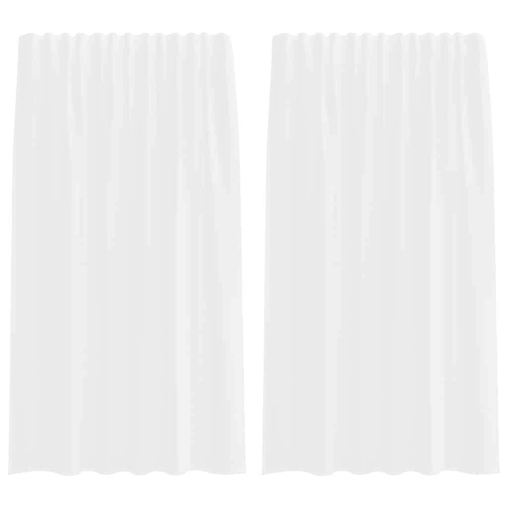 Voir la diapositive 2 : VIDAXL Rideaux en voile avec boucles 2 pcs blanc 140x175 cm
