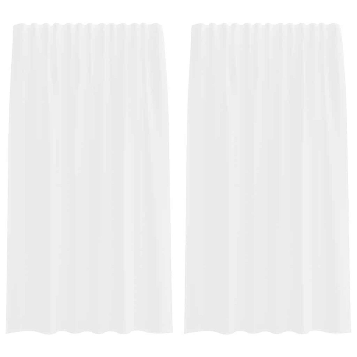 VIDAXL Rideaux en voile avec boucles 2 pcs blanc 140x175 cm