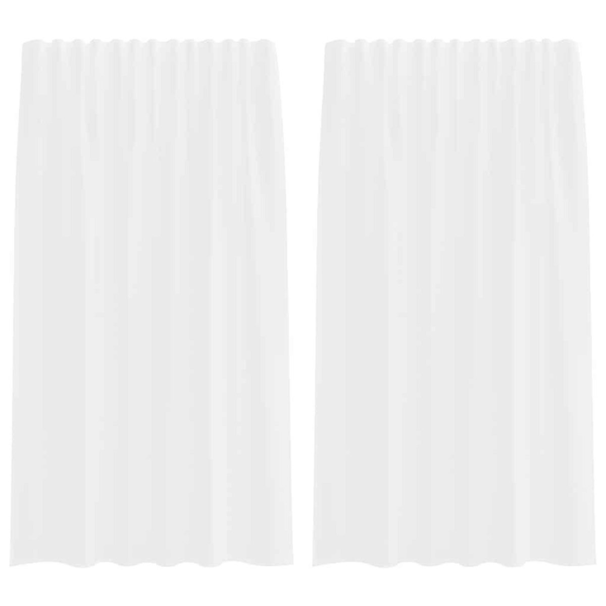 VIDAXL Rideaux en voile avec boucles 2 pcs blanc 140x175 cm