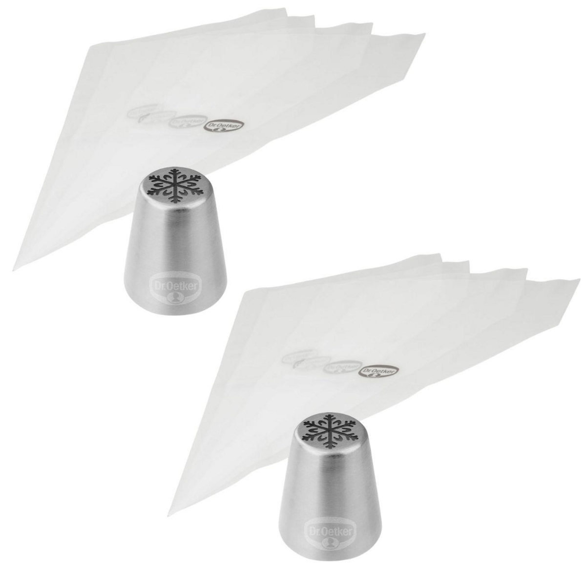 DR.OETKER Ensemble de 8 poches à douille et embout flocon de neige en inox Dr.Oetker Baker Edition