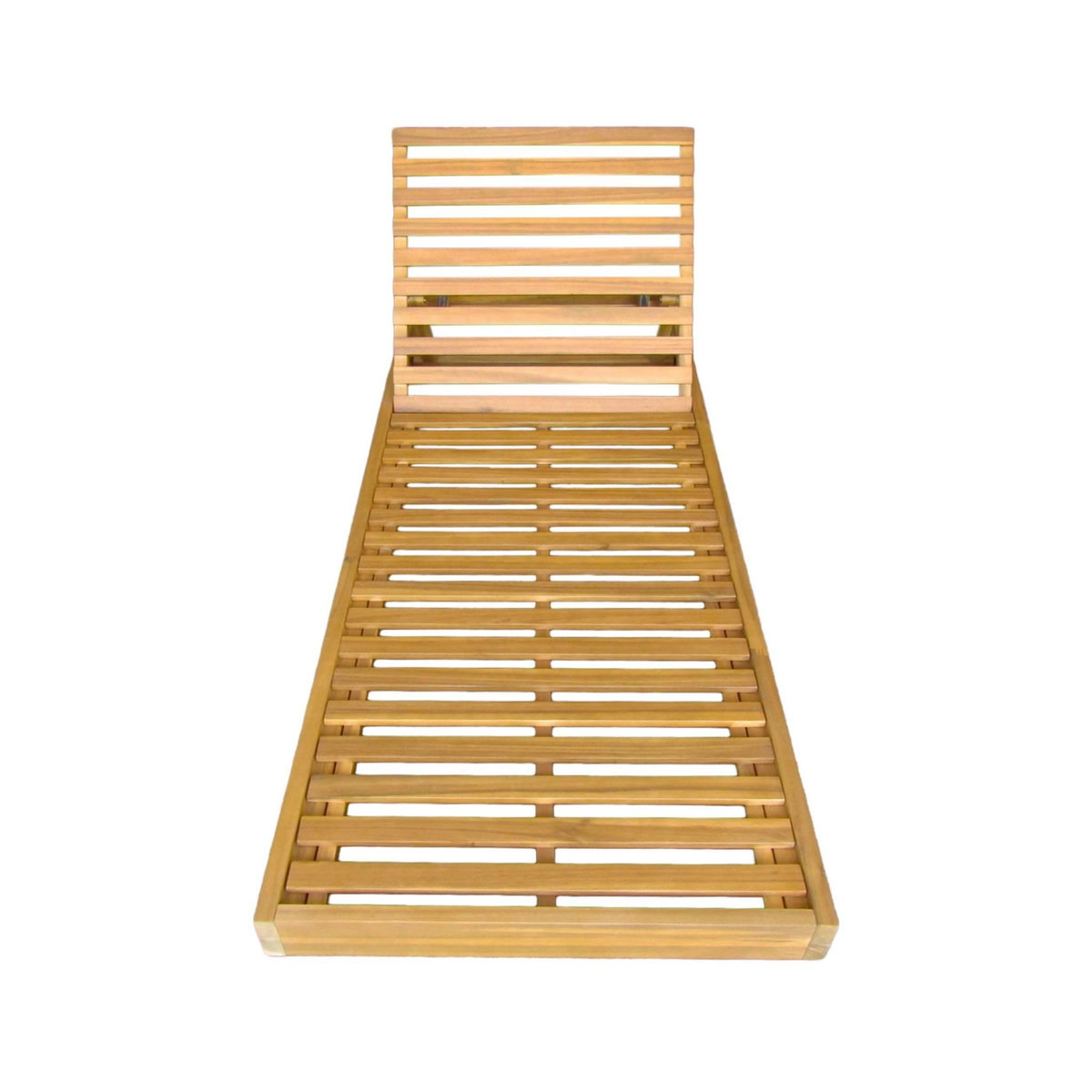 SWEEEK Bain de soleil DORINA en bois d'acacia avec coussin beige multi positions. housse en polyester. 198 x 62 x 12 cm