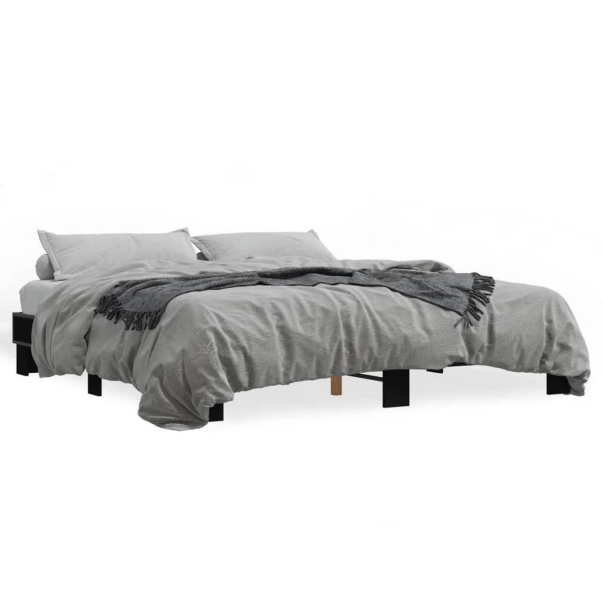 VIDAXL Cadre de lit sans matelas noir 200x200 cm