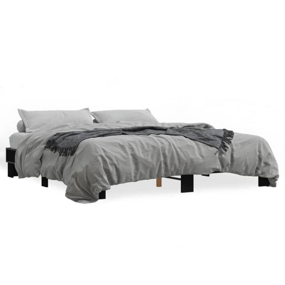 VIDAXL Cadre de lit sans matelas noir 200x200 cm