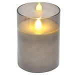 Paris Prix Bougie Ronde LED  Verrine  10cm Gris Clair