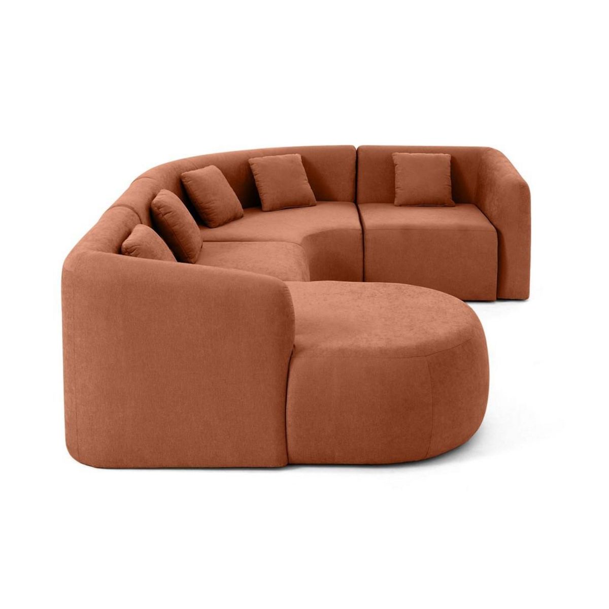 LISA DESIGN Ikare - canapé modulable d'angle gauche - 5 places - avec méridienne - en tissu