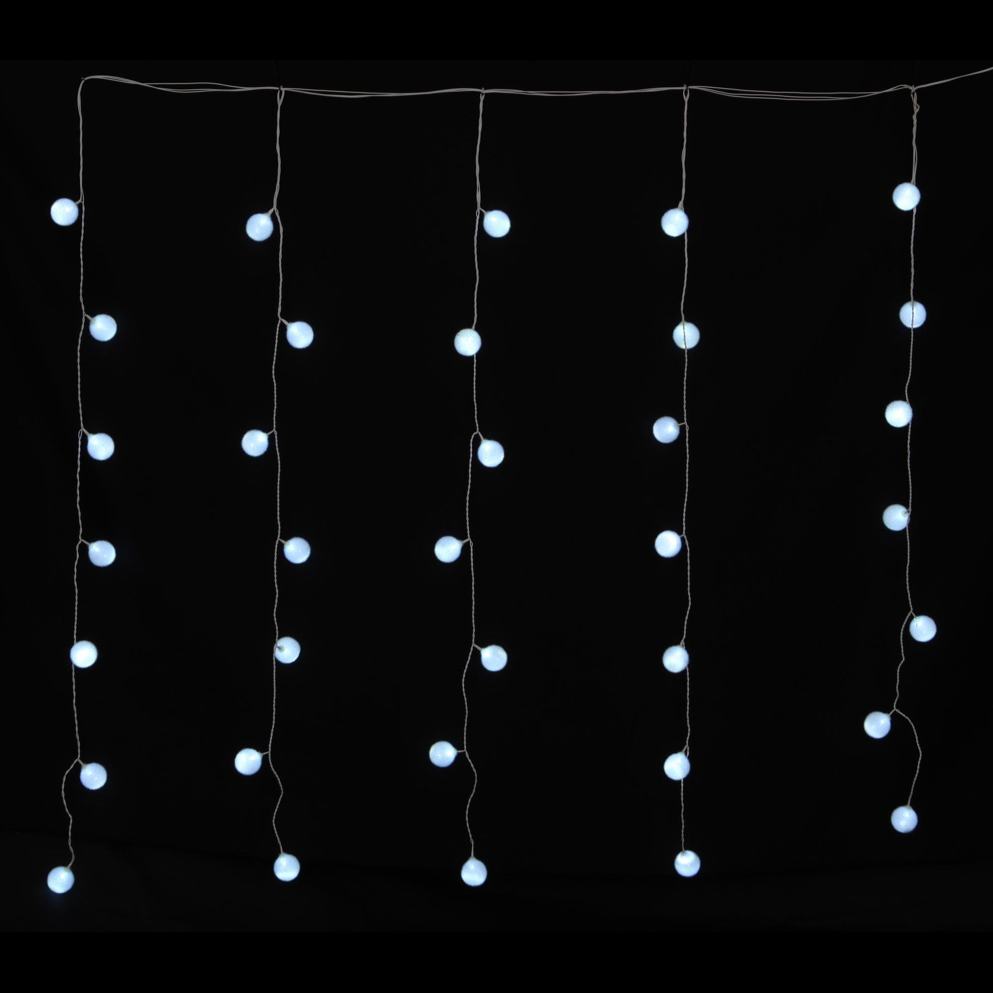 Voir la diapositive 2 : Eden Rideau de boules lumineuses 35 led blanc fixe