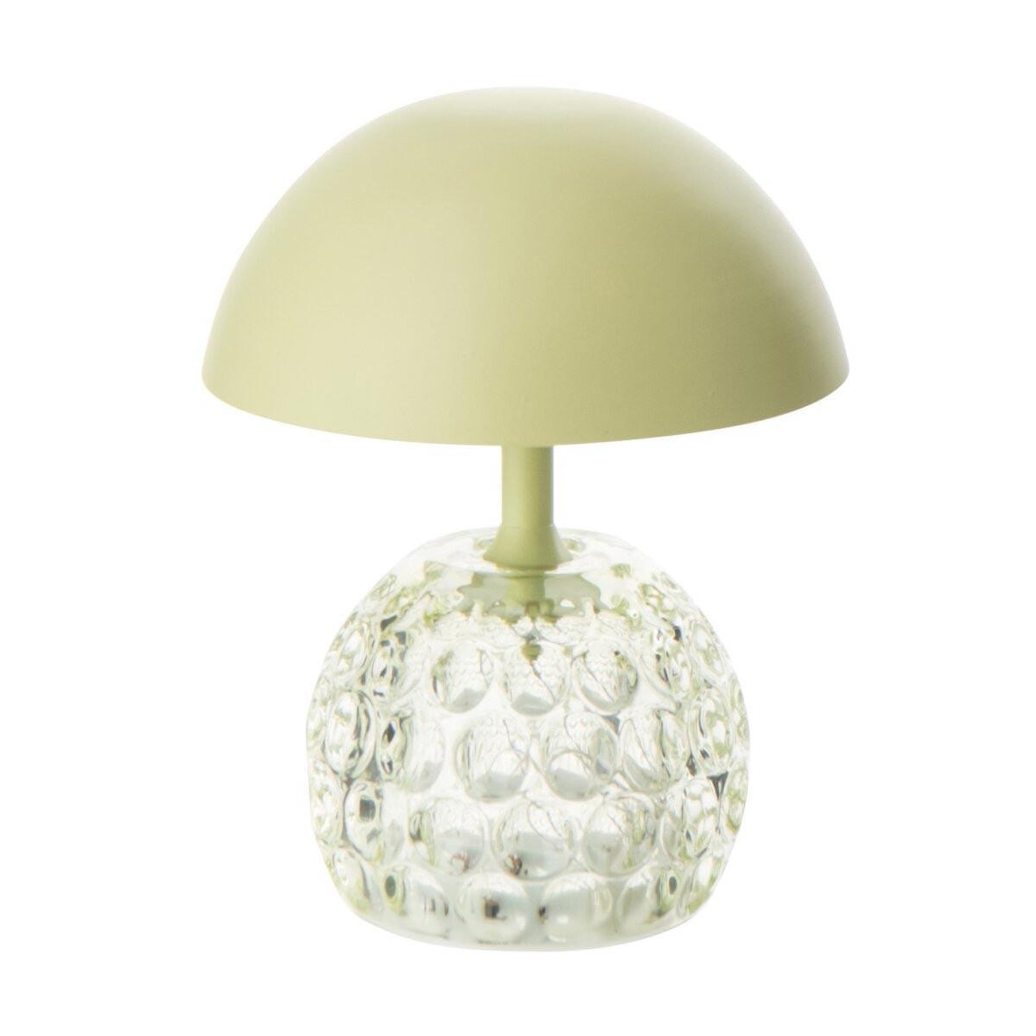 J-LINE Lampe à poser led champignon  fungo  15cm vert clair