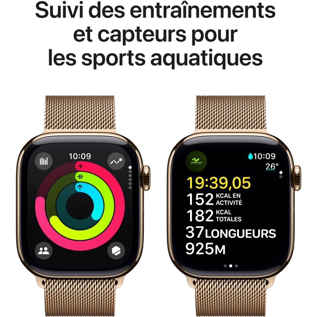 APPLE Montre connectée Serie 10 42mm Titane Or Loop Cellular