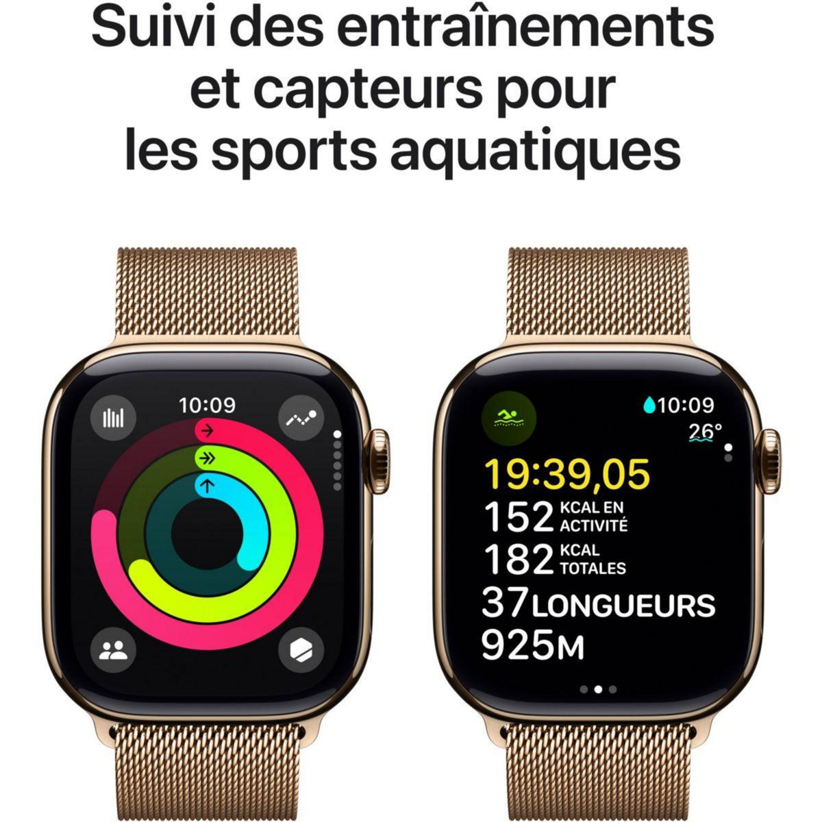 APPLE Montre connectée Serie 10 42mm Titane Or Loop Cellular
