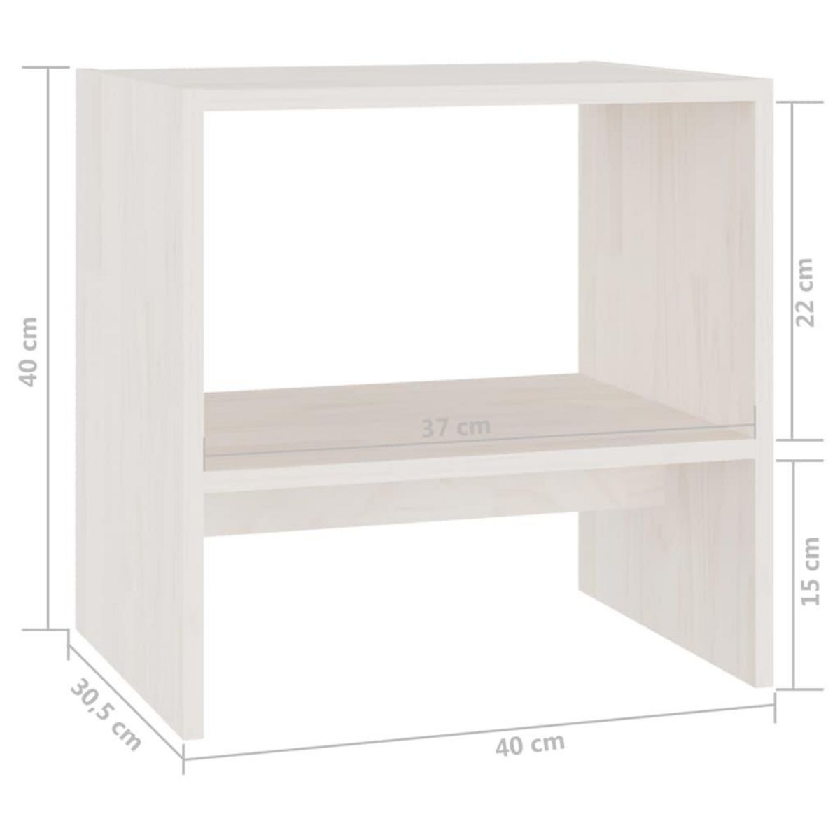 VIDAXL Tables de chevet 2 pcs Blanc 40x30,5x40 cm Bois de pin massif