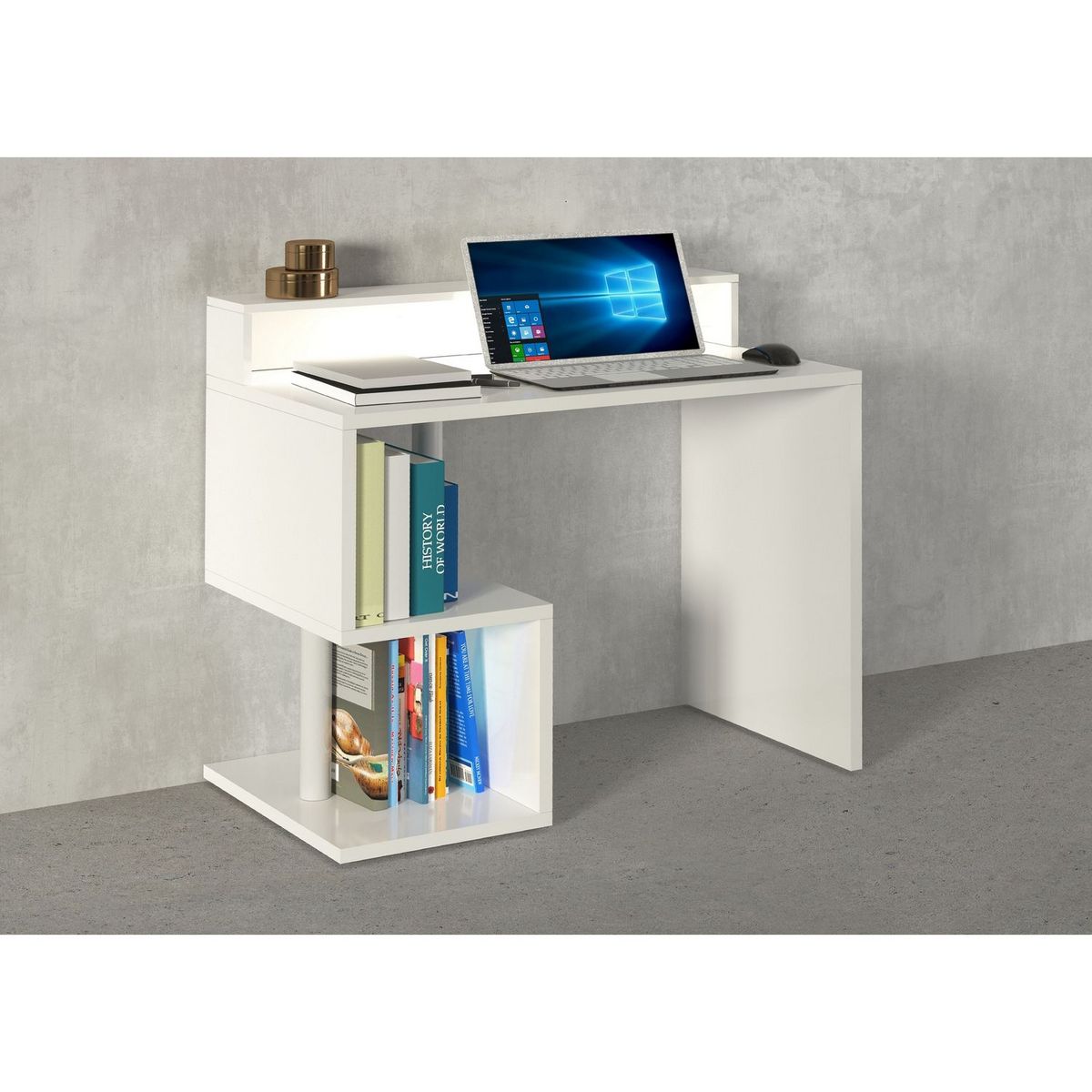 Bureau droit avec rehaussement L100 cm SANTA