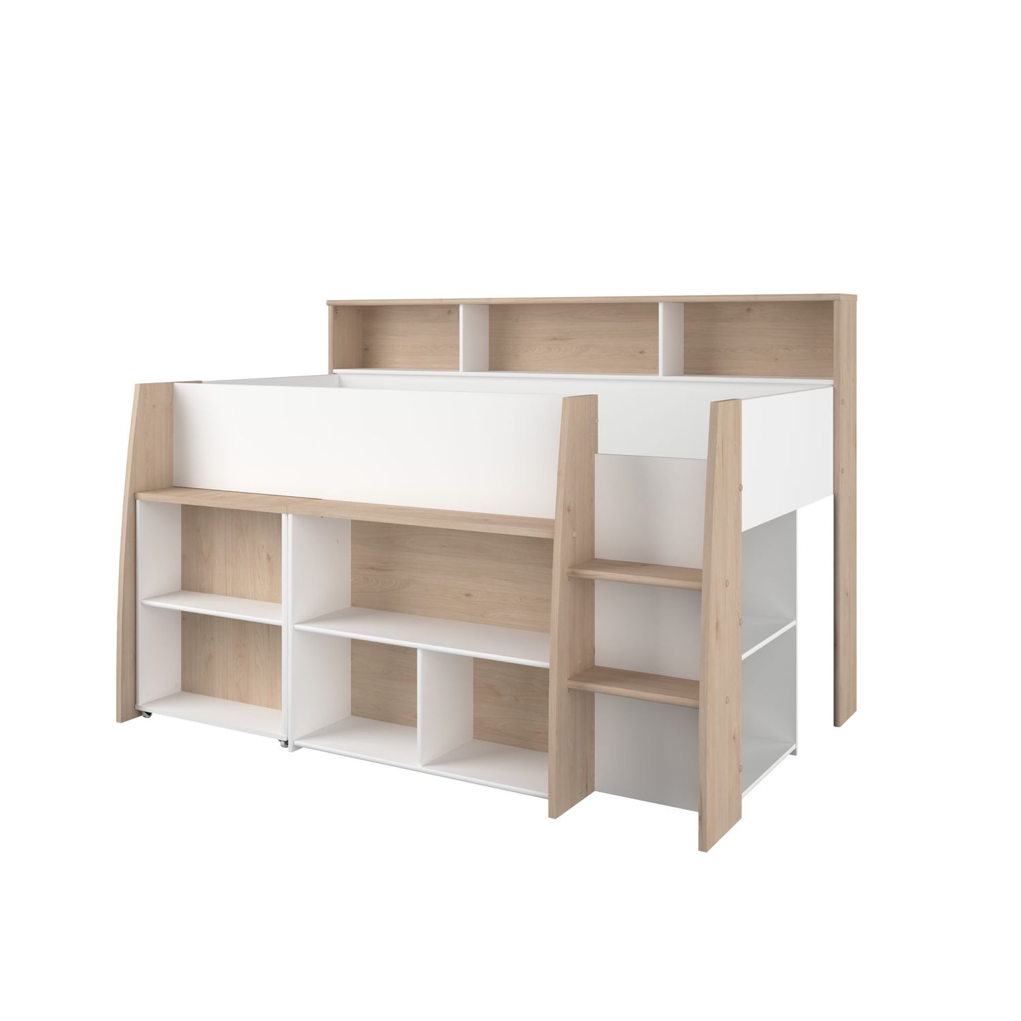 Voir la diapositive 6 : Lit combiné mi hauteur sommier inclus 90x200cm GREG