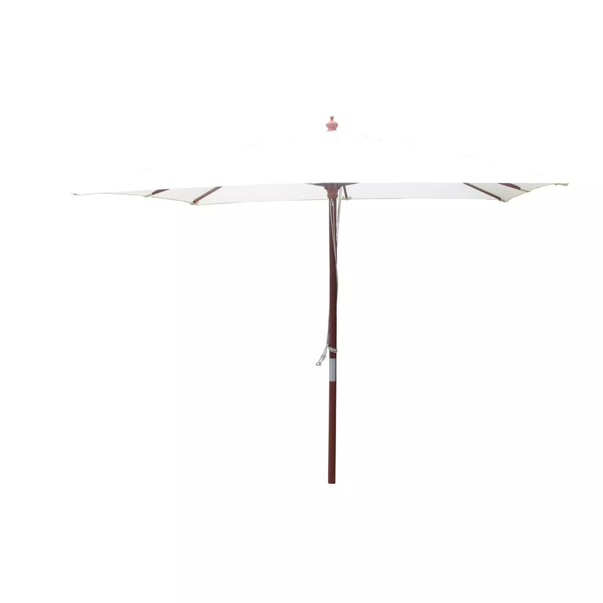 CONCEPT USINE Parasol en bois carré 250x250 cm toile écru MATERA
