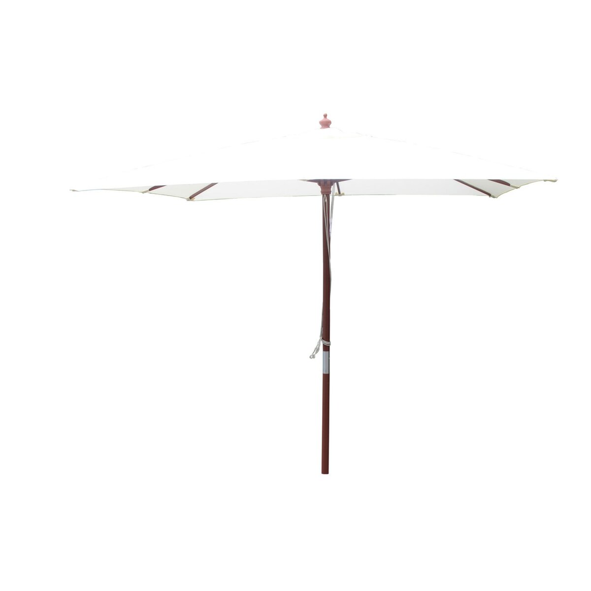 CONCEPT USINE Parasol en bois carré 250x250 cm toile écru MATERA