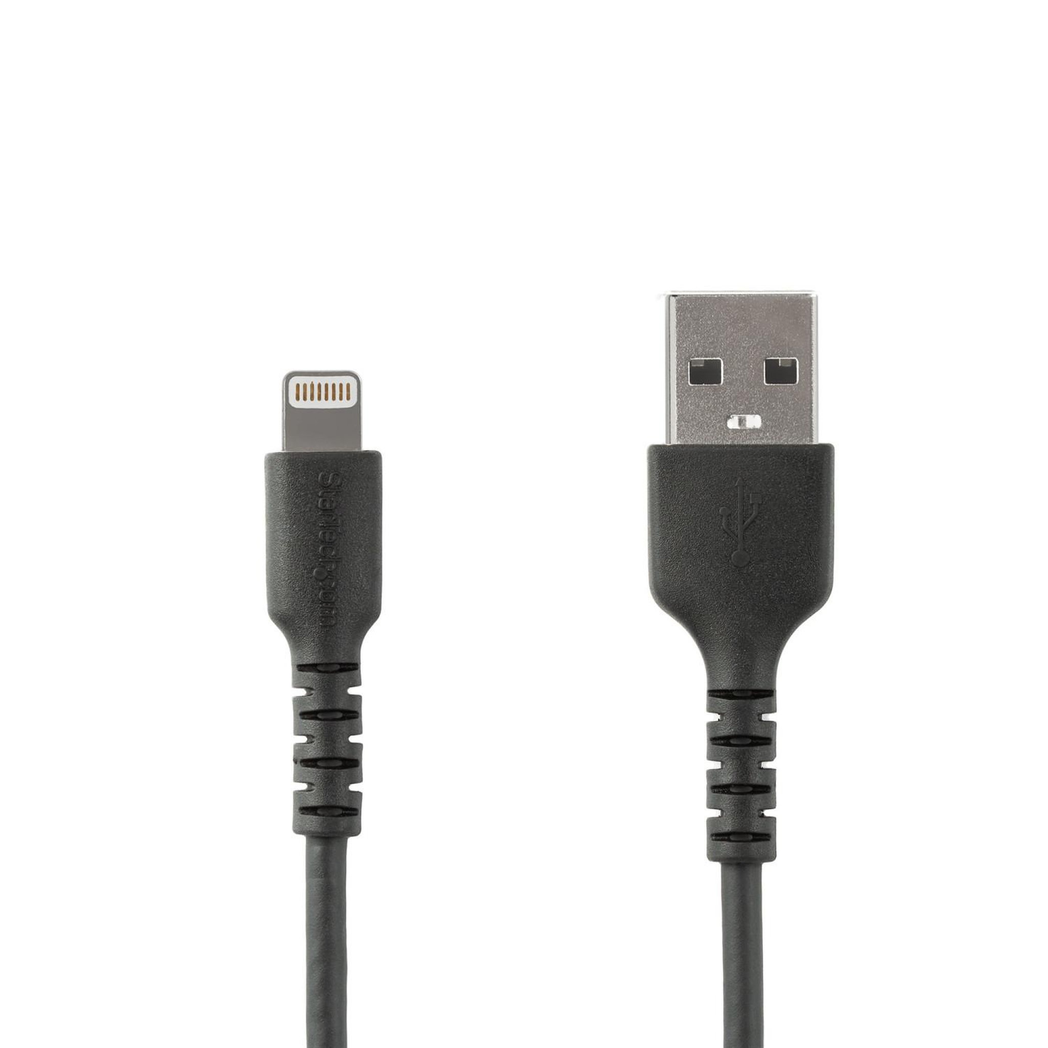 Voir la diapositive 2 : Startech Startech.com câble usb-a vers lightning noir robuste 2m - câble de charge/synchronisation de type a vers lightning en fibre aramide - ipad/iphone 12 - certifié apple mfi