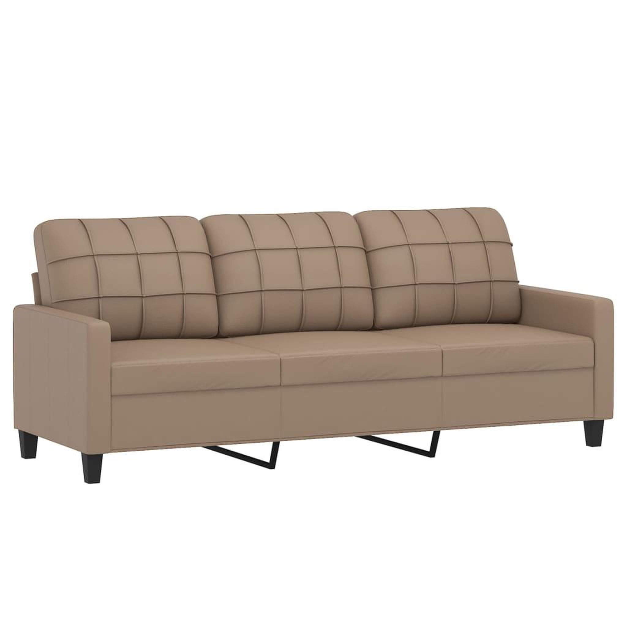 Voir la diapositive 4 : VIDAXL Canape 3 places avec oreillers cappuccino 180 cm similicuir