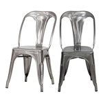 MAISON PAVANE Lot de 2 chaises en métal chromé-Indus