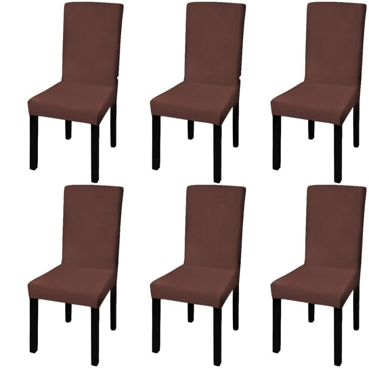 VIDAXL Housse de chaise droite extensible 6 pcs marron