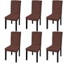 Voir la diapositive 1 : VIDAXL Housse de chaise droite extensible 6 pcs marron