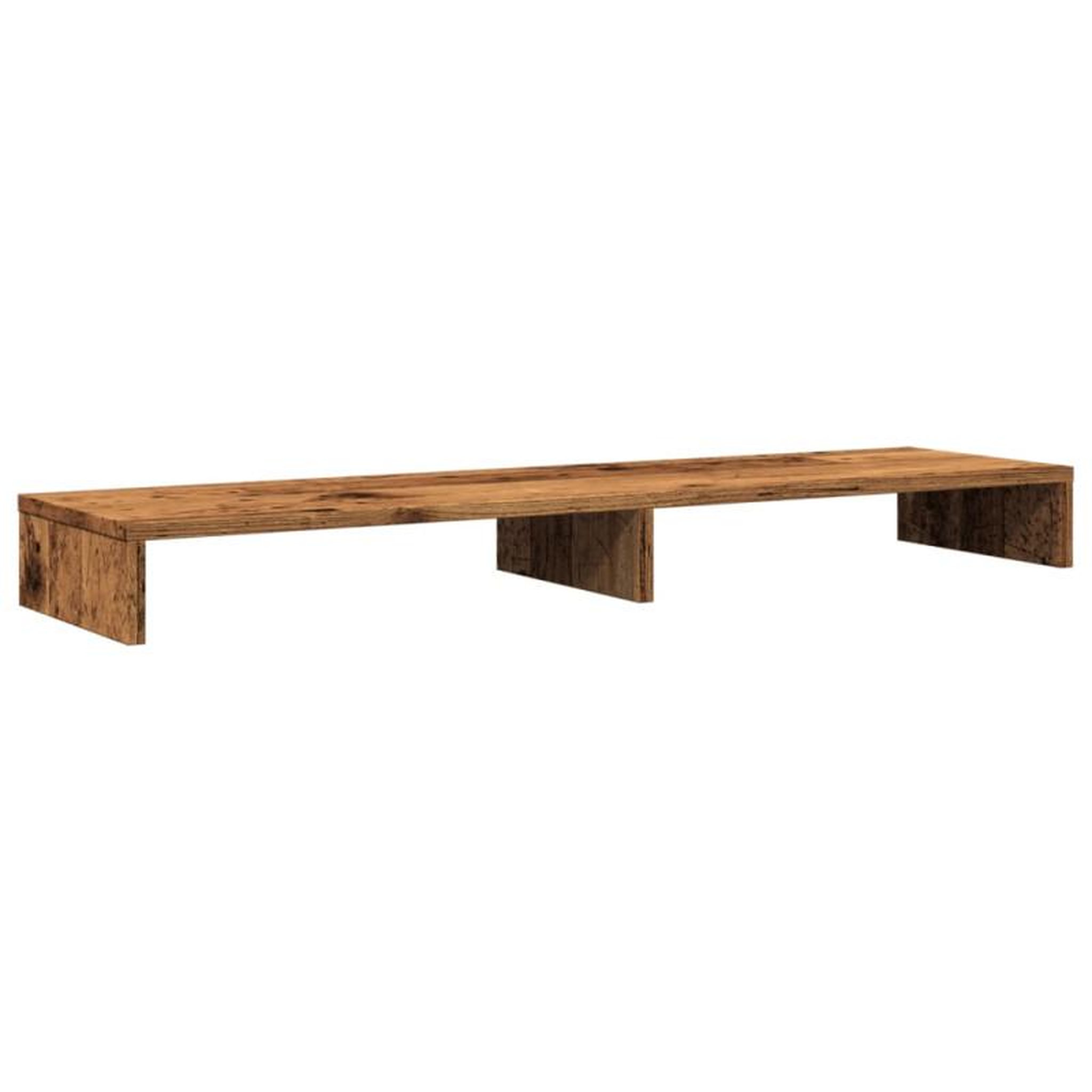 Voir la diapositive 6 : VIDAXL Support de moniteur vieux bois 100x27x10 cm bois d ingénierie
